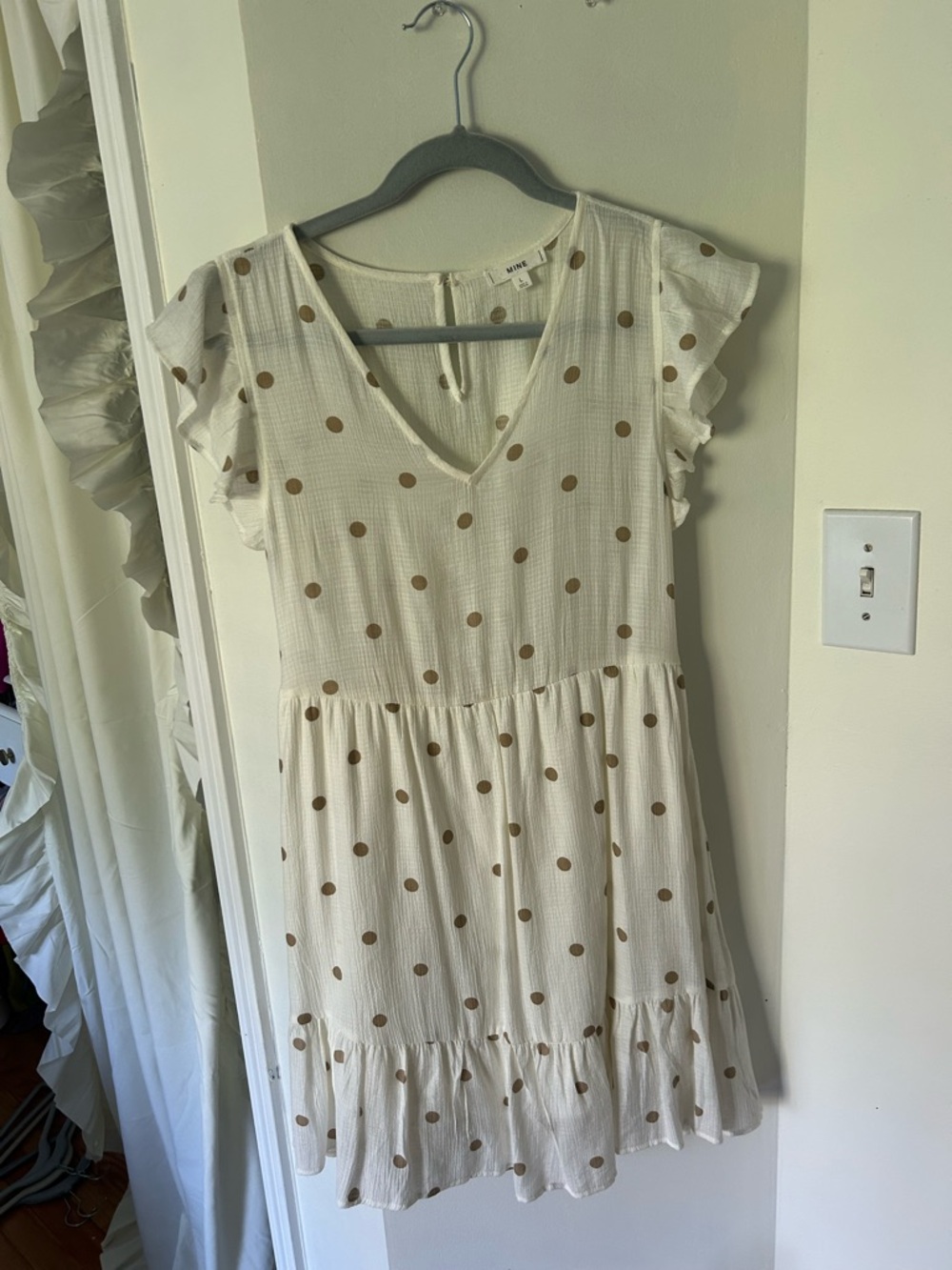 White Dress with Gold Polka Dots
